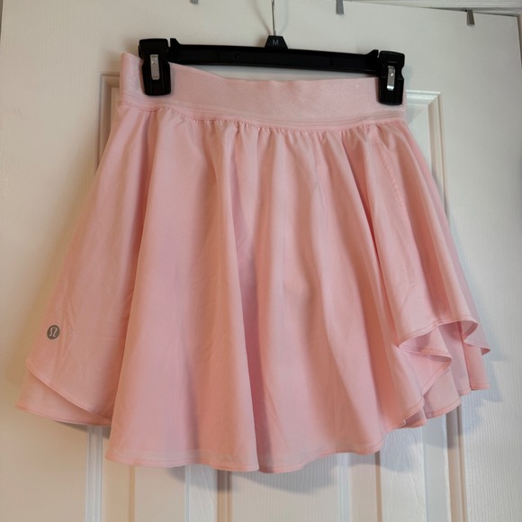 lululemon athletica Dresses & Skirts - RARE Lululemon Court‎ Rival High Rise Skort Skirt Strawberry Pink Milkshake sz 4